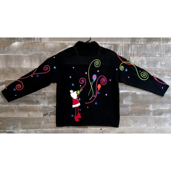 VTG Christina Rotelli Christmas Sweater Sz 1X Embroidered Holiday Santa Claus - Picture 9 of 16